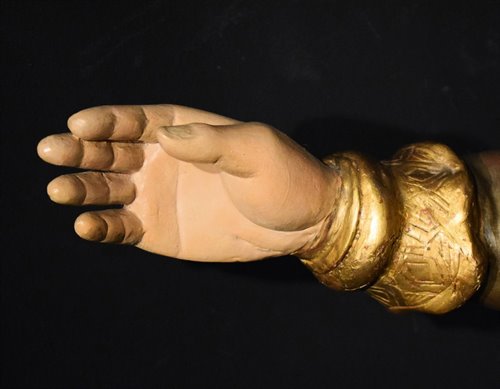  "Vergine Incoronata"  scultura lignea policroma e argentata